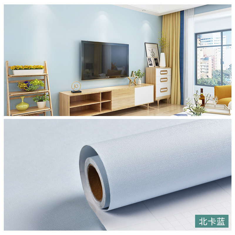 Wallpaper Self-Adhesive Waterproof Moisture-Proof Solid Color Dormitory Home Warm Living Room Bedroom Background Wallpaper Internet-Famous Wall Stickers