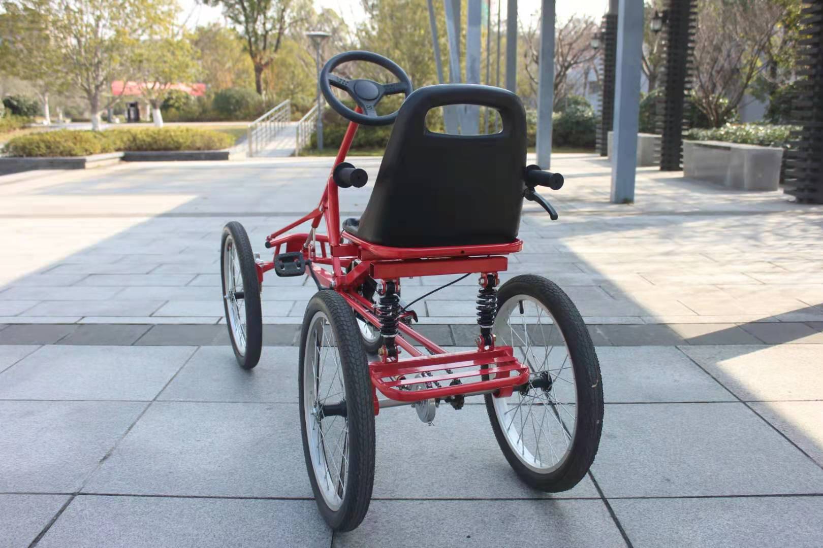 成人四轮脚踏车 观光车 广场车 前后减震 健身车 20寸轮 带鼓刹车