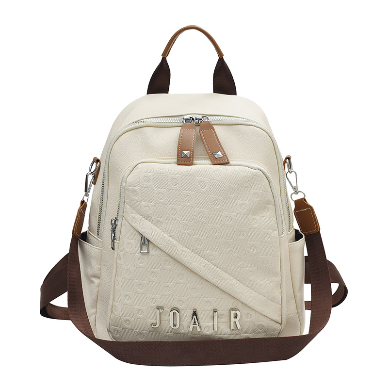 Cross-Border New Arrival Soft Leather Western Style Backpack Women's Fashionable Travel Multi-Functional Backpack Trendy All-Matching Women's Schoolbag