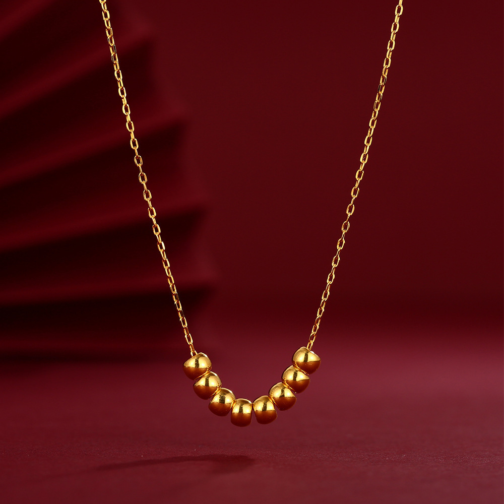 黄金转运珠999足金八方来财小金珠项链手链时尚纯金颈饰 一件代发