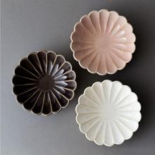 复古陶瓷碗餐具套装花瓣西餐盘菜盘甜品盘家用水果盘子