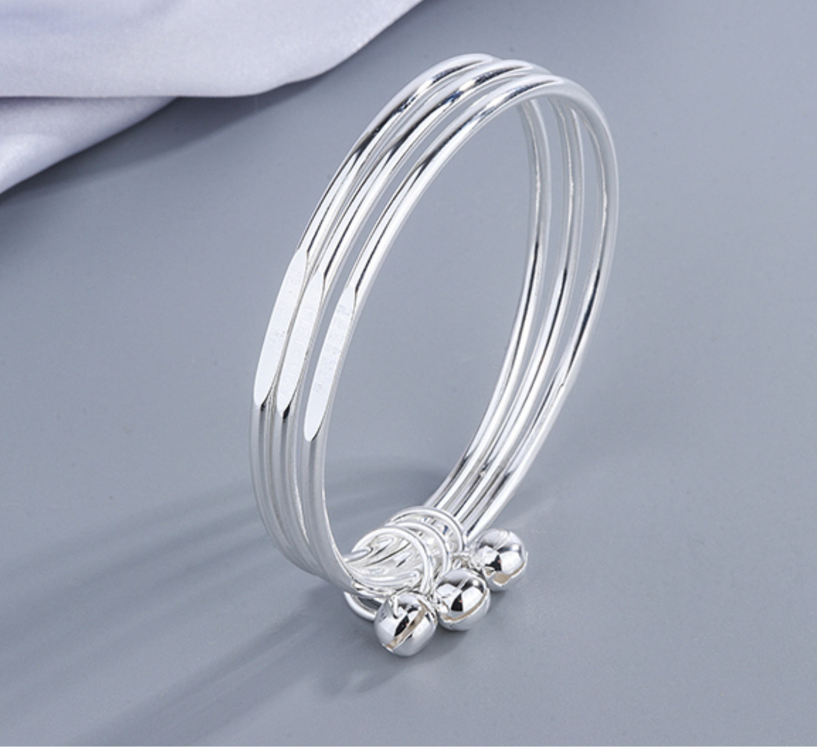 三生三世手镯 多圈三环细圈镀银手镯 七夕520送女友礼物手环手镯