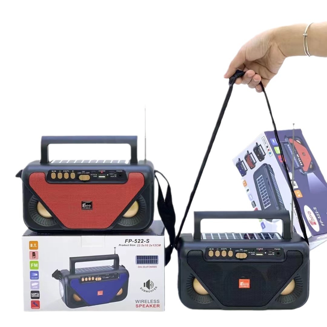 fp-522-s new solar wireless bluetooth speaker radio portable flashlight portable outdoor sound box