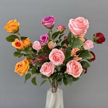 6头蔷薇玫瑰仿真花婚庆婚礼布置造景花材家居客厅茶几摆件装饰花