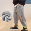 Boy Plush trousers thickening winter Korean Edition CUHK children Sports pants 2020 new pattern sweatpants  one