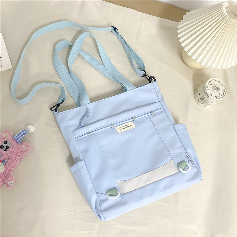 High School Student Handbag Book Bag Large Capacity Junior High School Student Make-up Canvas Bag Female Student Book Loading Class Commuter Bag