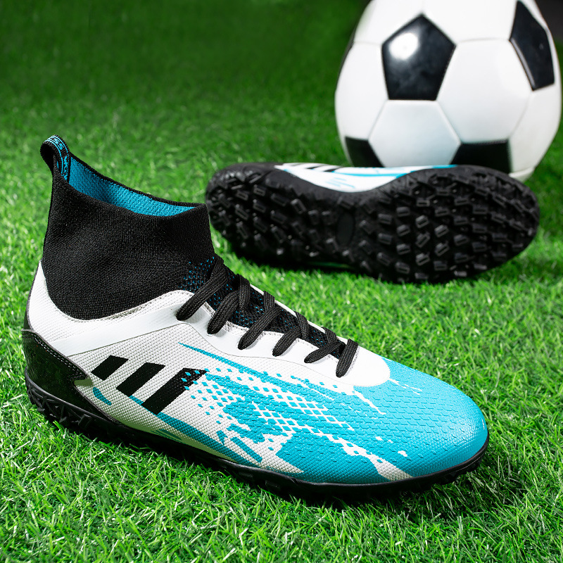c罗梅西高帮足球鞋男女成人长钉ag碎钉tf学生儿童专业比赛训练鞋