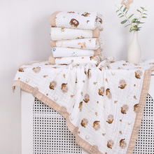 六层盖毯新生婴儿浴巾初生棉纱布宝宝儿童洗澡浴巾包被一件代发