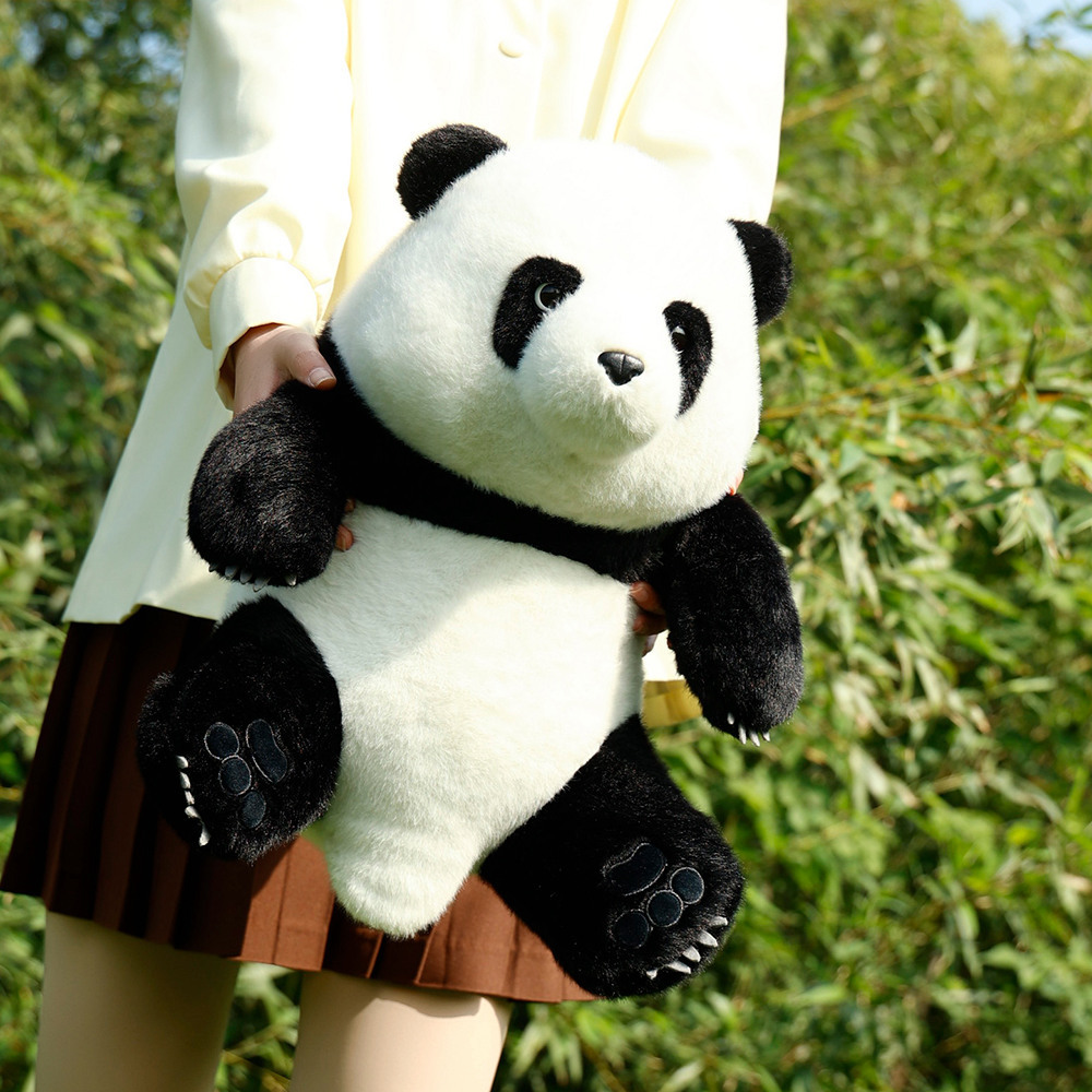 Flower Giant Panda Plush Toy National Treasure Simulation Lesser Panda Doll Cute Blue Tourist Souvenir Doll Ragdoll