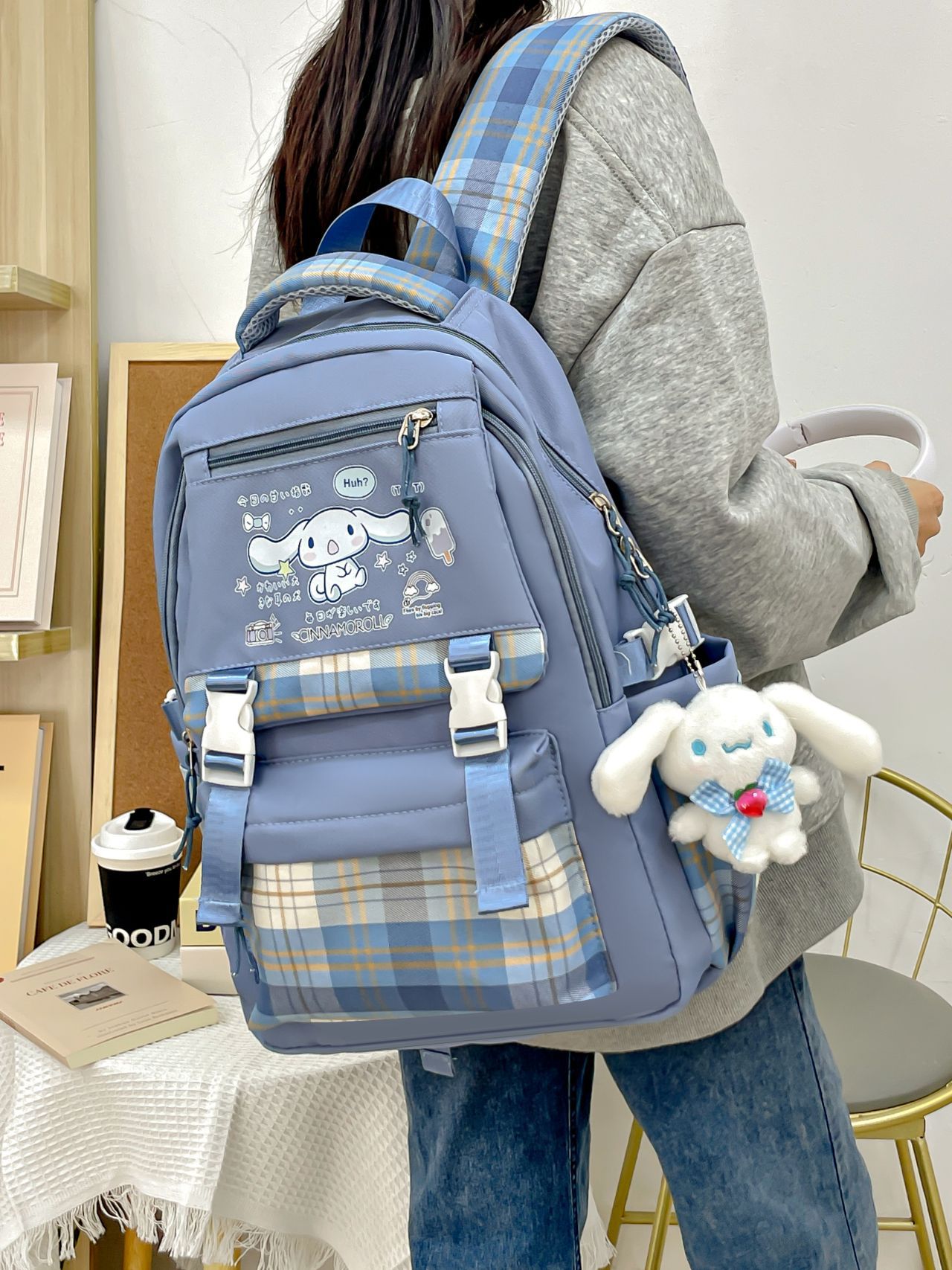 Clow M Schoolbag Student Korean Style Cute Cartoon Printed Girls Backpack Large Capacity Junior High School Popular Backpack