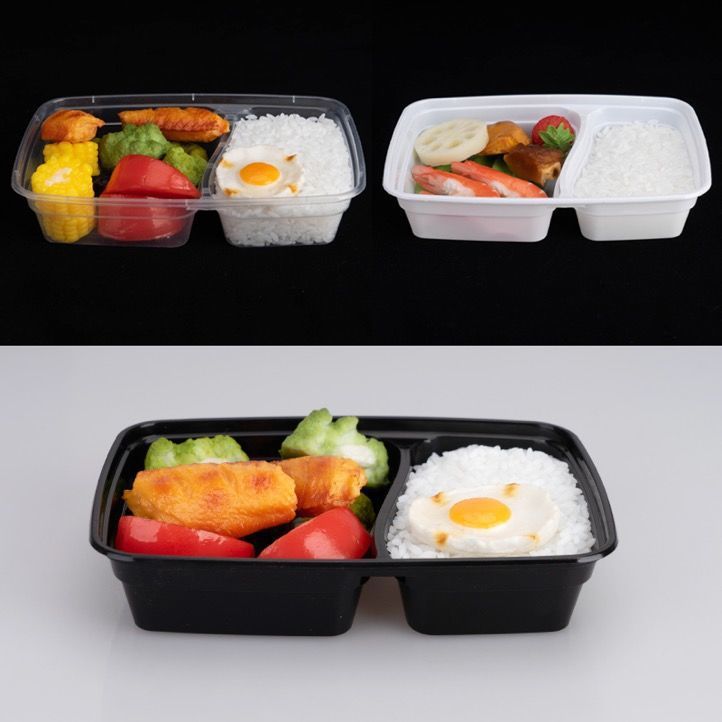 一次性餐盒分格6828美式双格1000ml两格多格外卖打包盒快餐便当盒
