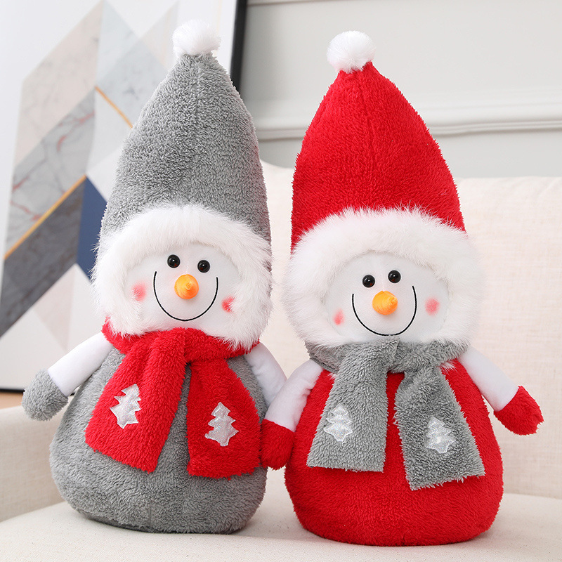 圣诞节礼物卡通圣诞雪人公仔可爱情侣雪人毛绒玩具围巾雪人玩偶
