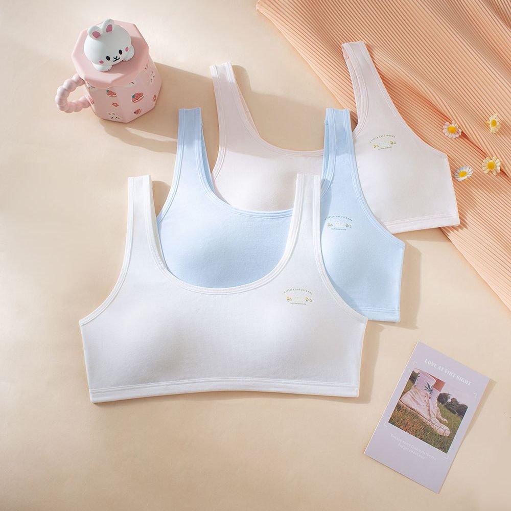 一体式内衣女学生初高中生粘纤棉少女运动小背心发育期女童文胸
