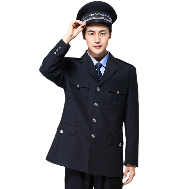 批发黑色保安服秋季保安制服酒店物业保安春秋款常服工作服套装男
