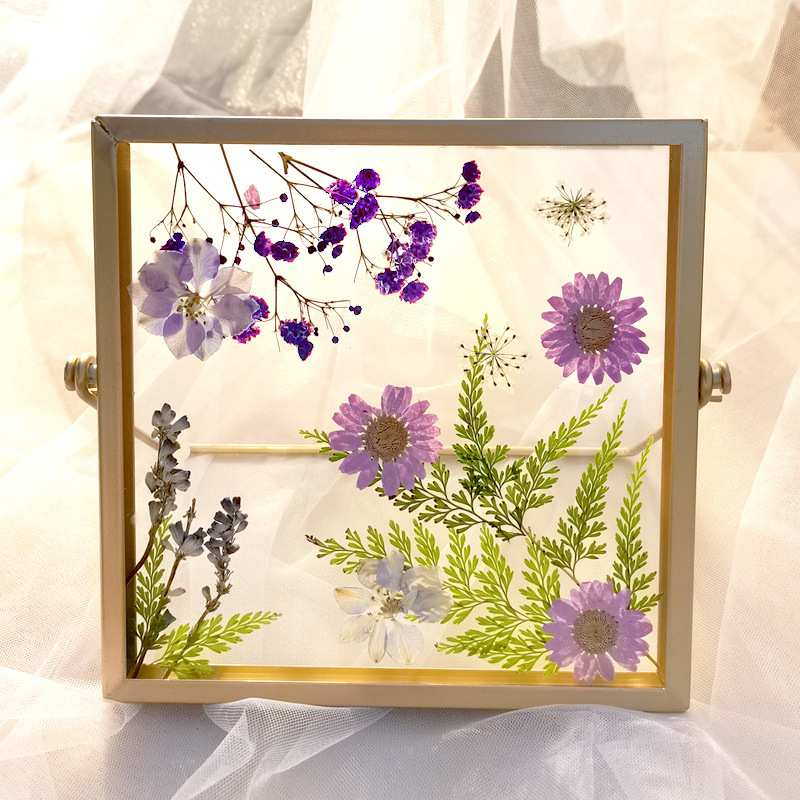 手工天然压真花植物风干花标本ins相框摆台diy活动材料包制作画框