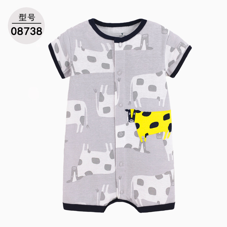 Foreign Trade Stall New Summer Jumpsuit Romper Baby Clothes Men's and Women's Baby Rompers Romper Short Sleeve