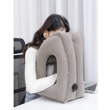 便携式充气抱枕长途旅行护颈枕车载靠枕办公午休趴睡枕头桌面趴枕