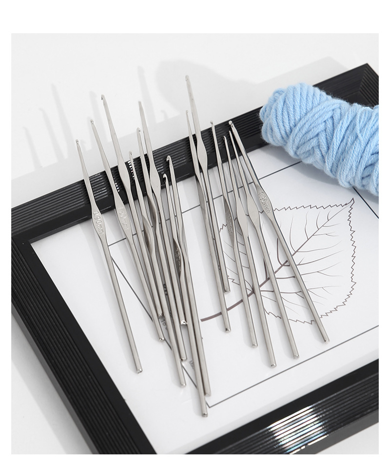 亚马逊金属铁钩针蕾丝细勾针单头花边钩针diy手工编织工具毛衣针
