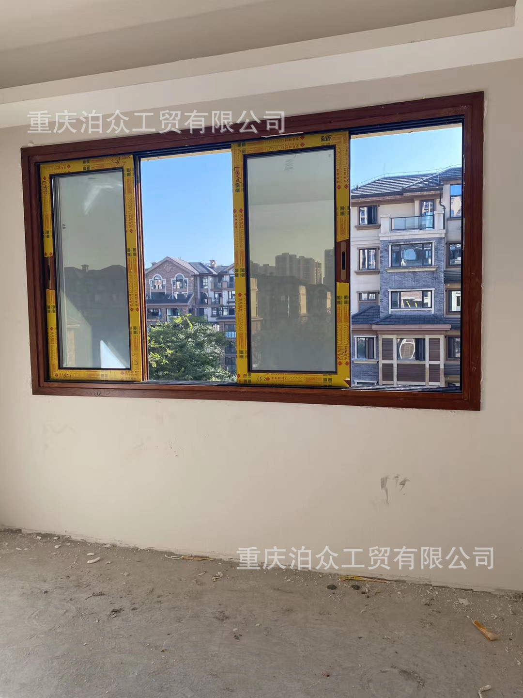 坚美断桥铝合金三轨推拉窗纱一体门窗封阳台落地窗钢化玻璃金刚网