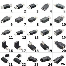 现货供应usb2.0转接头安卓mini/micro转换头10个套装安卓公转母头