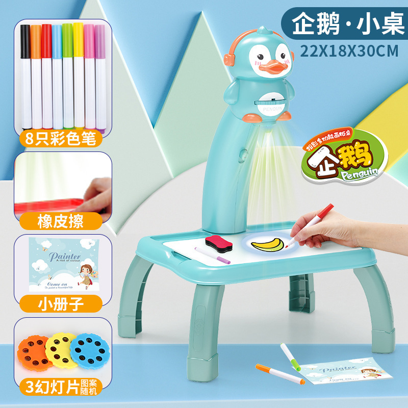 Children's Early Education Deer Projection Painting Instrument Children's Drawing Board Table Graffiti Writing Board Erasable Girls' Educational Toys