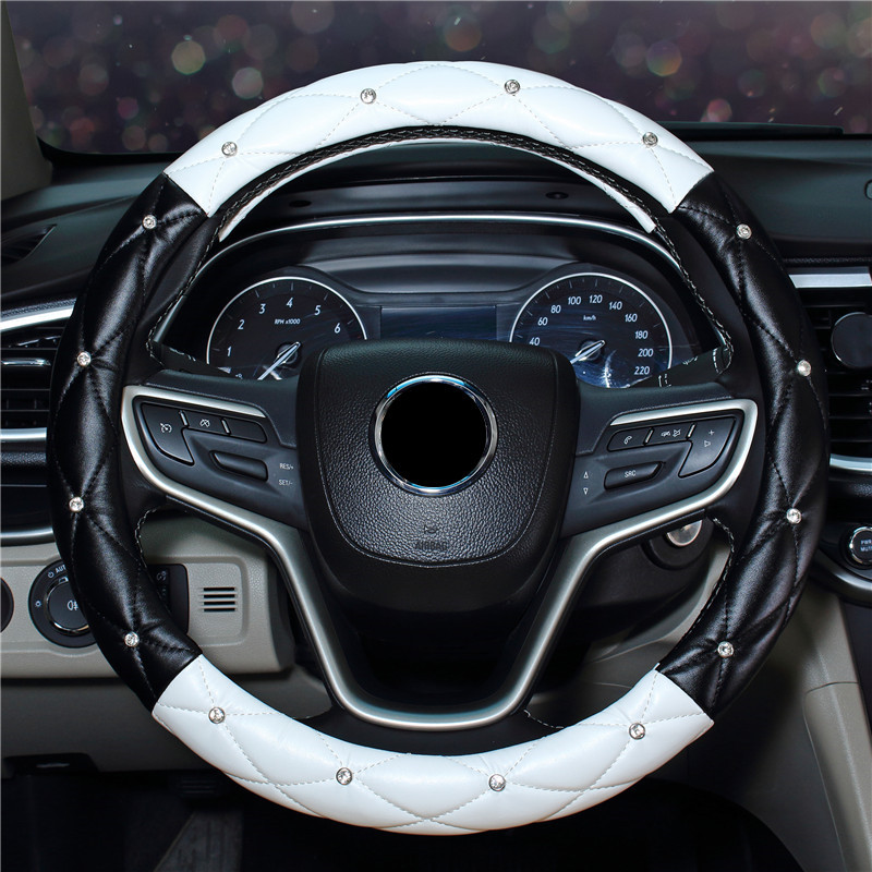 New Steering Wheel Cover Car Steering Wheel Cover Women's Diamond Car Interior Decoration Supplies Fashion Handle Cover