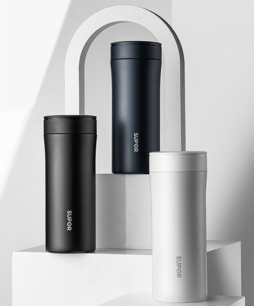 苏泊尔保温杯316l不锈钢真空水杯带茶漏保温泡茶杯500ml kc50gb10