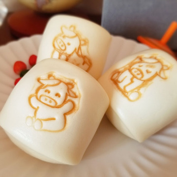 舒汇牛小白馒头卡通牛奶馒头大白儿童早餐半成品手撕奶香营养面包