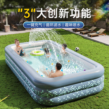 新品过滤喷水款充气泳池儿童成人户外大型戏水池便携式游泳池批发
