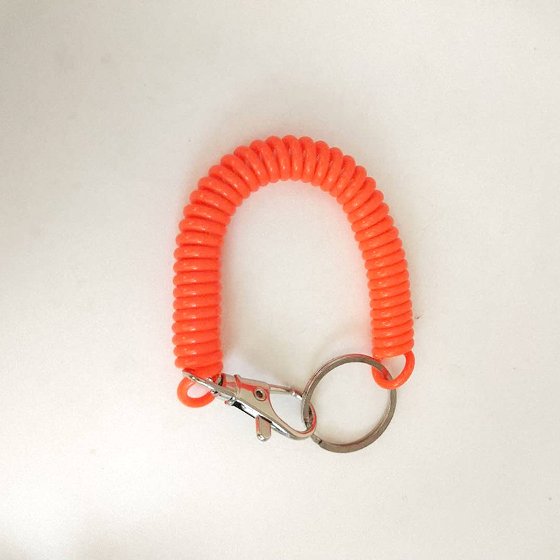 High Elastic Plastic Anti-Lost Telephone Line Spring Rope Key Chain Bag Mobile Phone Lanyard Keychain Color Spring Rope TP