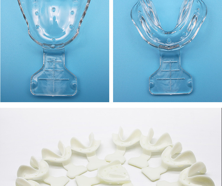 牙科材料无牙颌牙托口腔齿科全口印模托盘三色透明绿色白色18件套