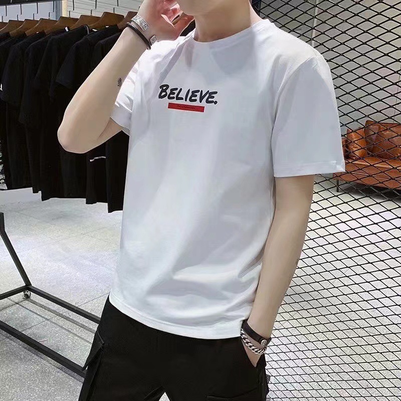 Men's Summer Ins Easy Matching Clothes Short Sleeve Korean Youth Men's Clothing for Students Handsome Loose T-shirt Fashion Short Sleeve