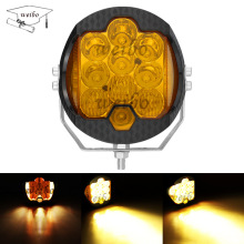 WB牧马人LED工作灯三面发光5寸圆越野车皮卡改装前杠大灯射灯黄光