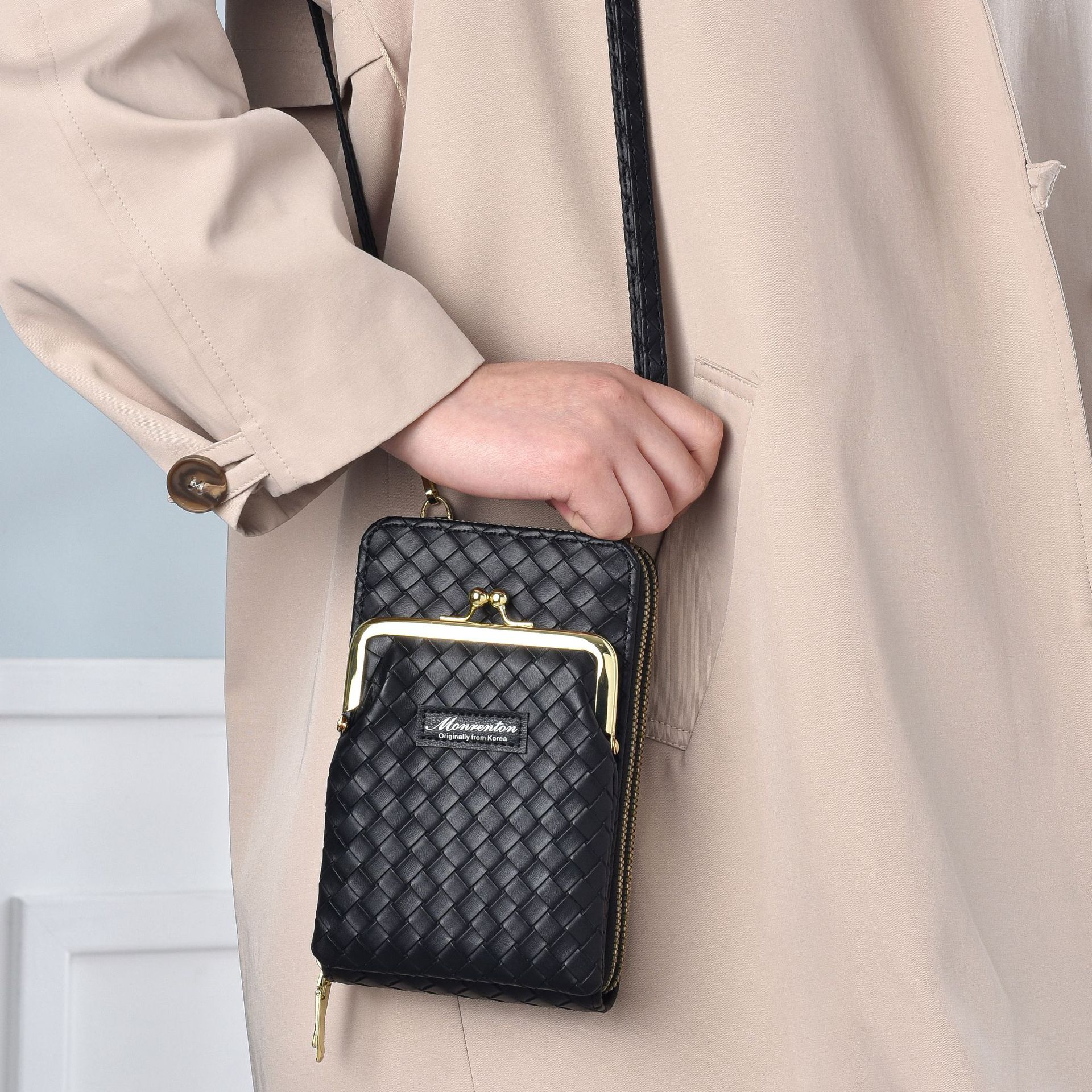 Trendy Women's Bags New Ladies' Purse Female Zipper Handbag Korean Weaving Fashion Student Purse Mobile Phone Bag