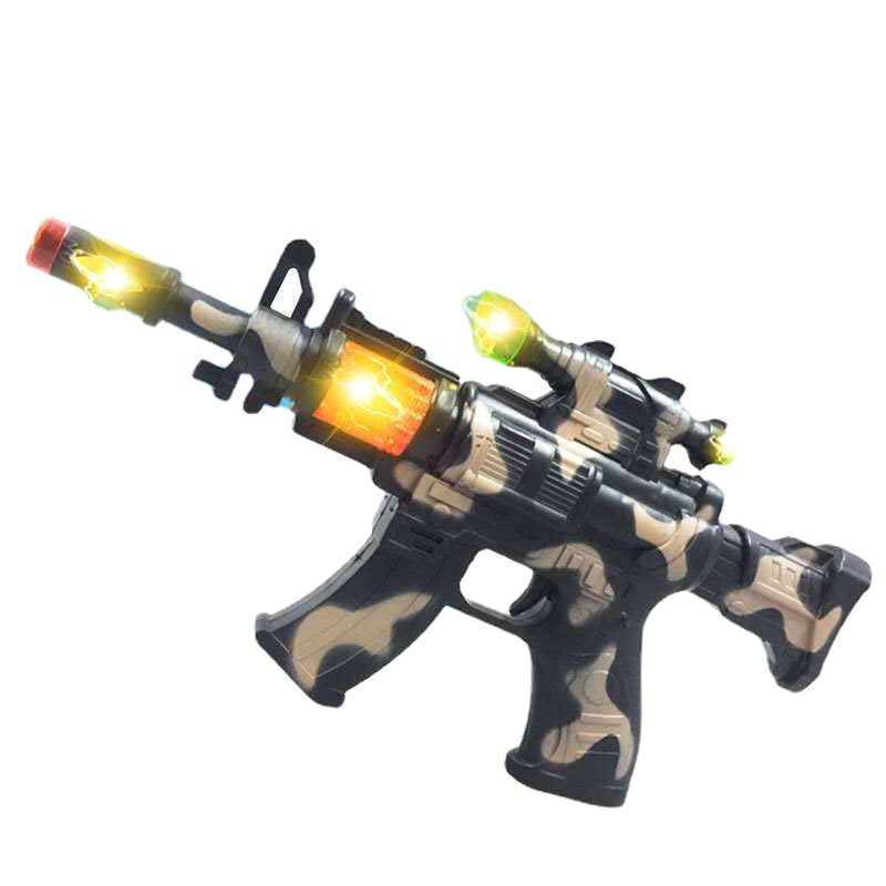 仿真八音枪儿童电动中号冲锋枪新款发声光狙击枪地摊玩具批发男孩