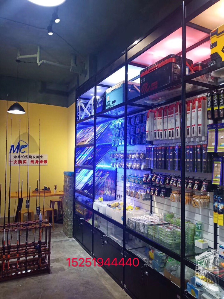 拆装渔具店货架鱼竿样品展示柜包邮展架挂件钓箱陈列柜鱼漂饵料柜