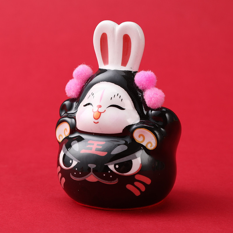 陶瓷兔爷老北京兔儿爷家泥塑十二生肖摆件兔爷兔奶出国小礼品泥人