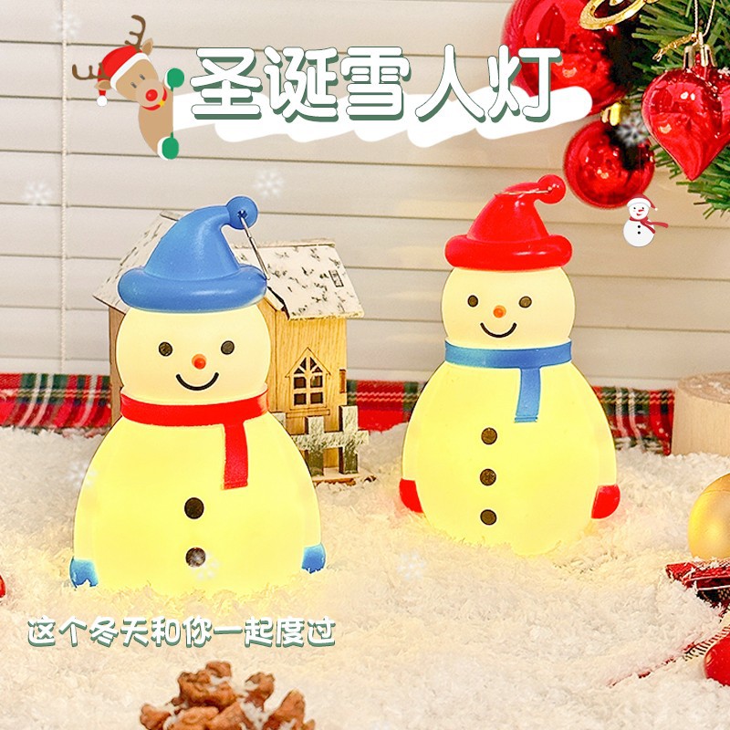 christmas decorations snowman small night lamp led luminous small ornaments children‘s portable small night lamp christmas gift