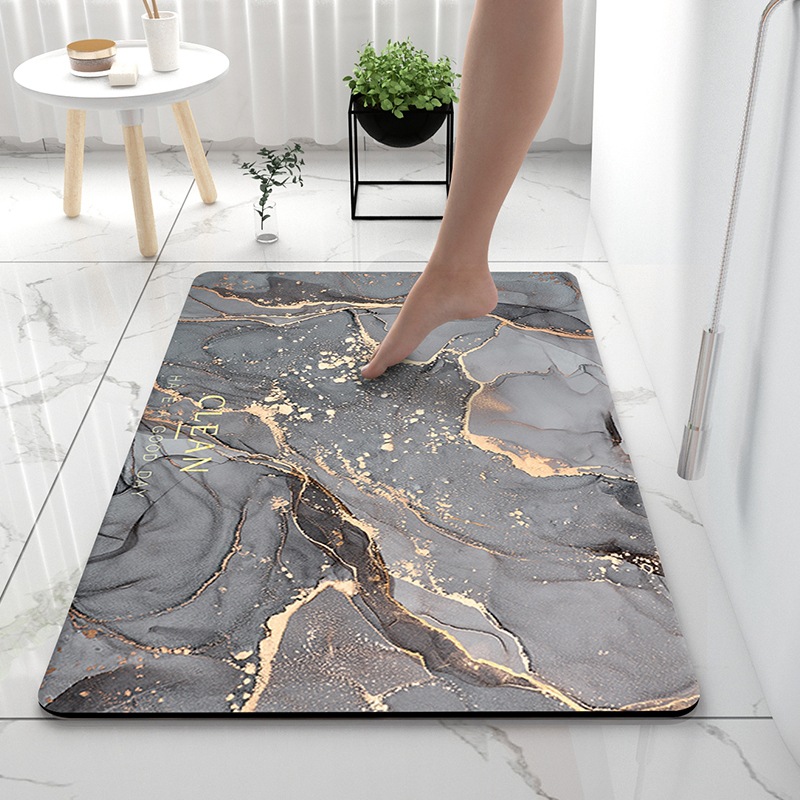 Light Luxury Bathroom Soft Diatom Ooze Absorbent Floor Mat Toilet Door Quick-Drying Foot Mat Door Mat Non-Slip Mat