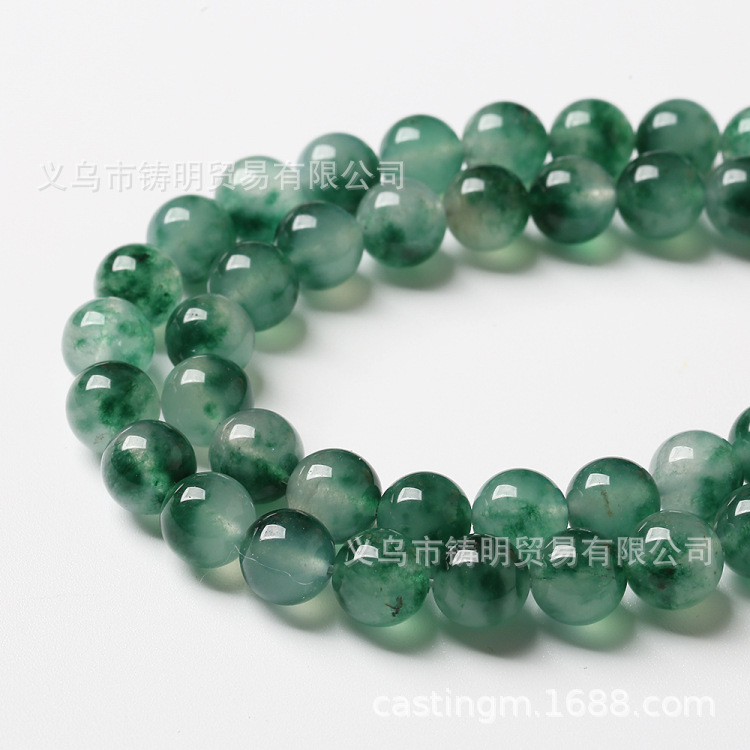 Marine Aquatic Plants Chalcedony Scattered Beads Semi-Finished Products Wholesale Seaweed Agate Bracelet Wholesale DIY Ornament