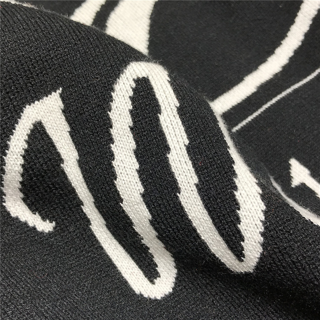 wd潮牌字母提花logo圆领套头针织衫男女韩版宽松休闲长袖毛衣秋冬