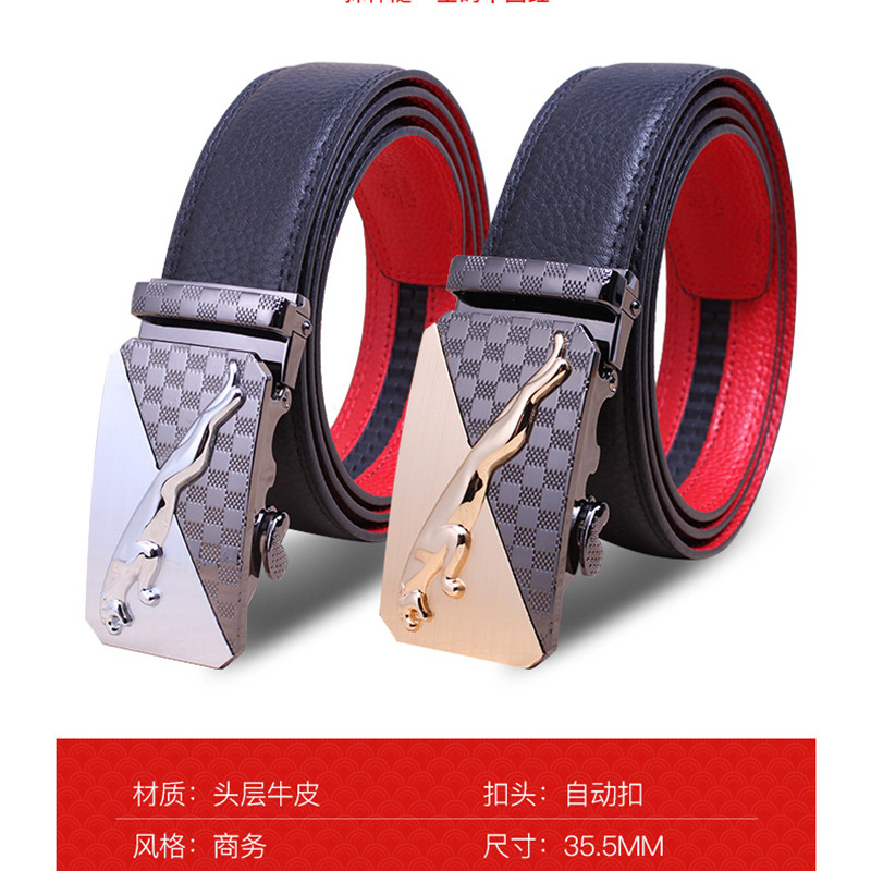 Birth Year Belt Men's Wholesale Genuine Leather High-End First Layer Cowhide Pant Belt Automatic Buckle Wedding Gift Belt Men's