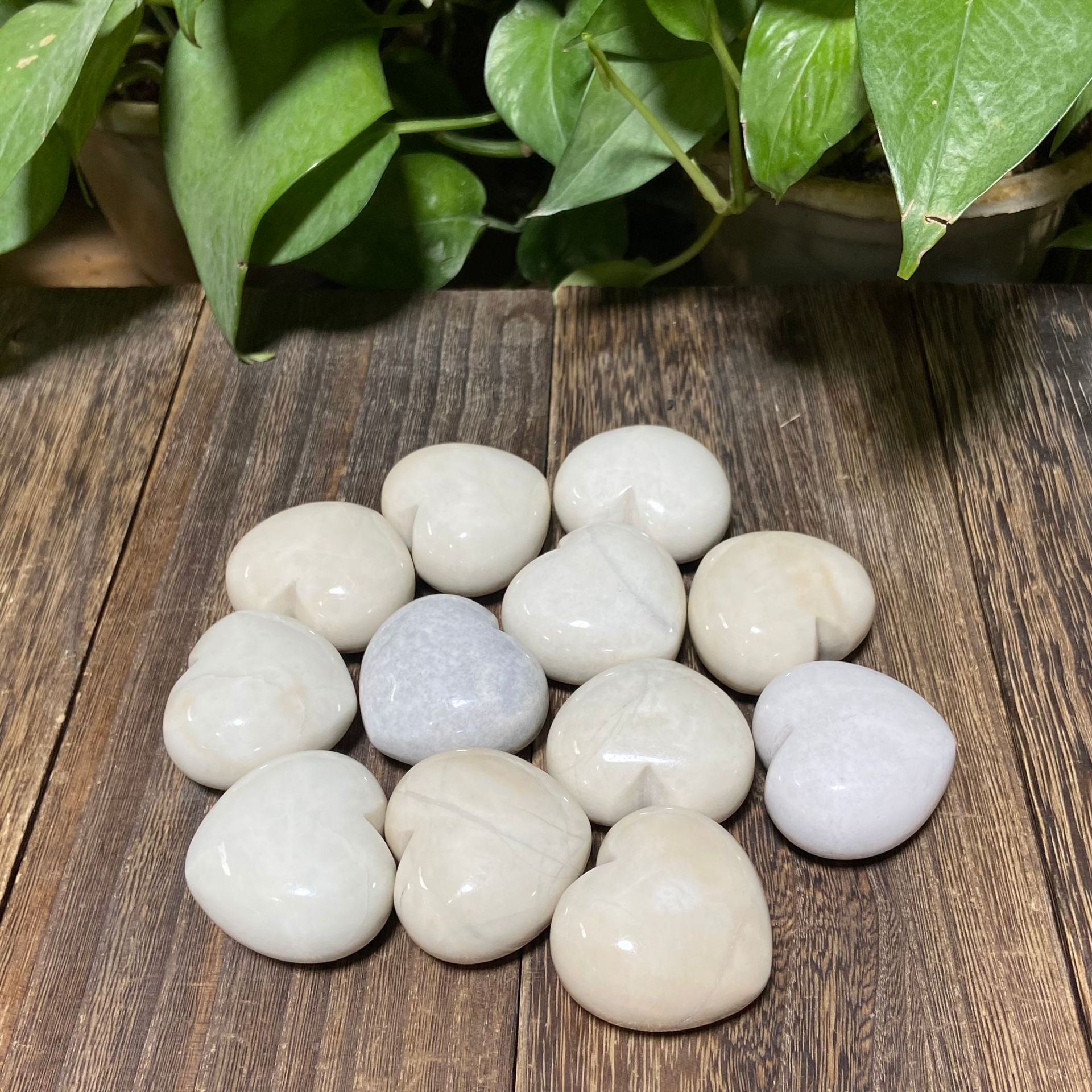 原矿天然象牙玉玉石爱心形吊坠原石把玩石装饰摆件能量石手把件