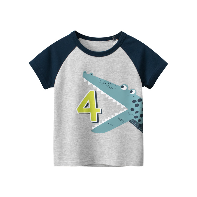 27Kids Korean Style Children's Clothing 2024 Summer New Boys' Short-Sleeved T-shirt Children's Clothing Baby Bottoming Shirt Wholesale