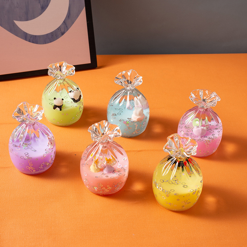 厂家直供福袋油入油摆件创意水晶工艺礼品桌面装饰摆件液体摆件