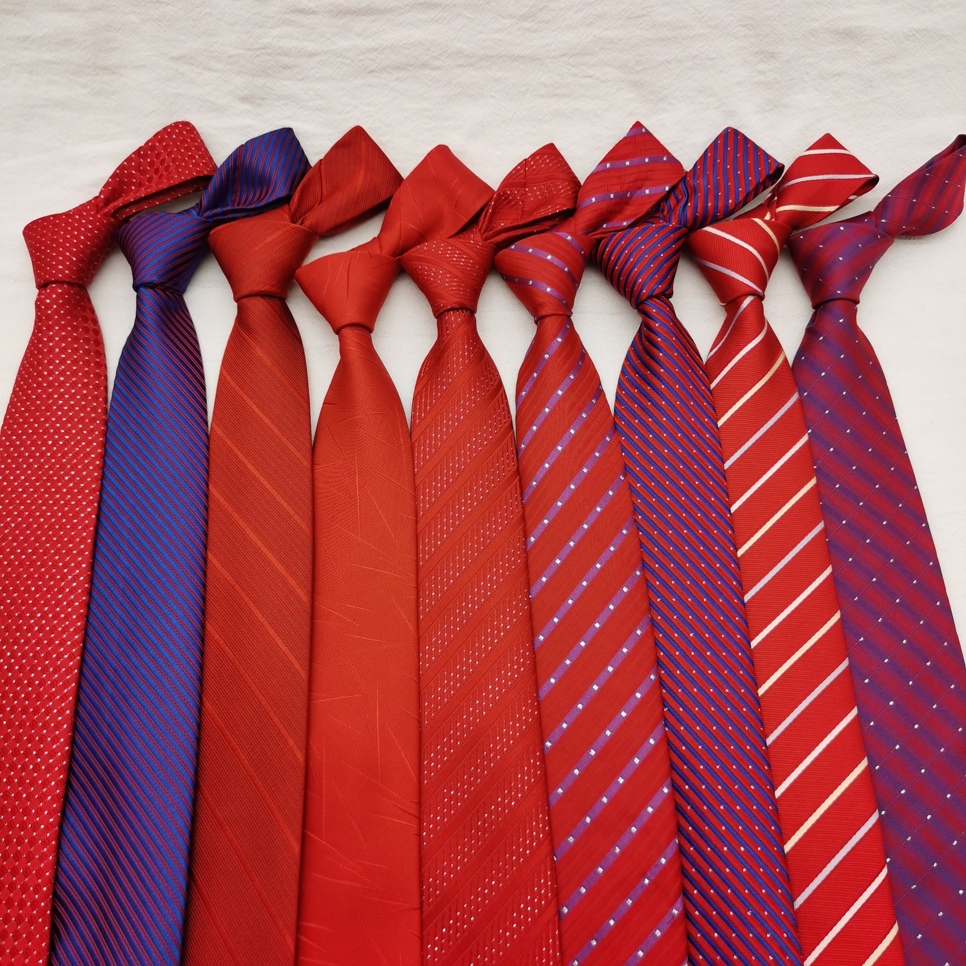 红色领带男拉链式男士正装结婚新郎婚礼商务手打懒人免打结易拉得