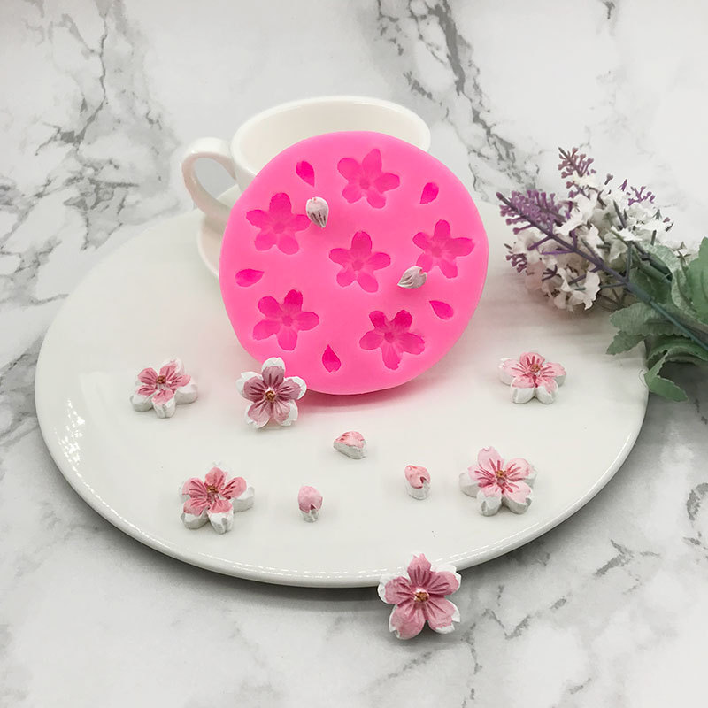 樱花花瓣硅胶模具 巧克力翻糖祝寿蛋糕装饰工具 香薰石膏蜡烛模具