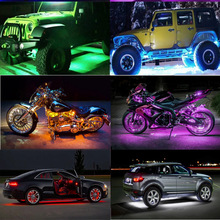 跨境 一拖六汽车RGB底盘灯车内气氛氛围灯 摩托车RGB氛围灯