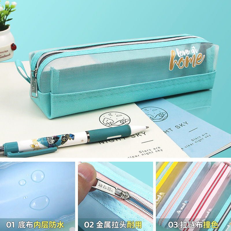 Pencil Case Simple Ins Style Small Fresh Pencil Case Stationery Box Large Capacity High School Student Junior High School Student Pencil Case Boys