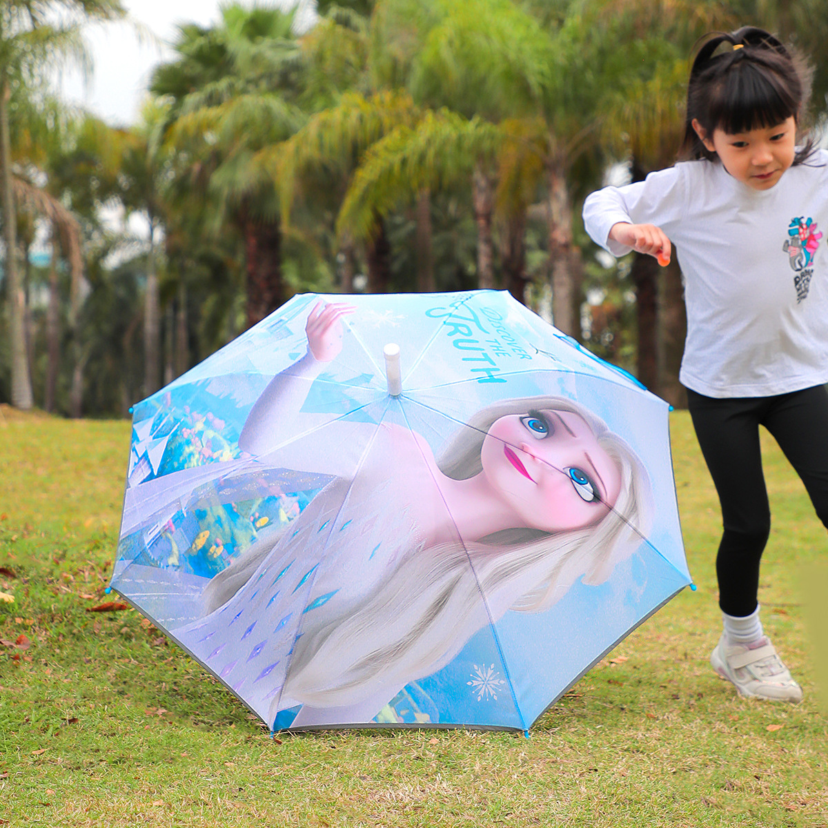 Disney Disney Ua0006f4/L3/T4 Children's Kindergarten Strawberry Bear Ice and Snow Cartoon Long Handle Umbrella